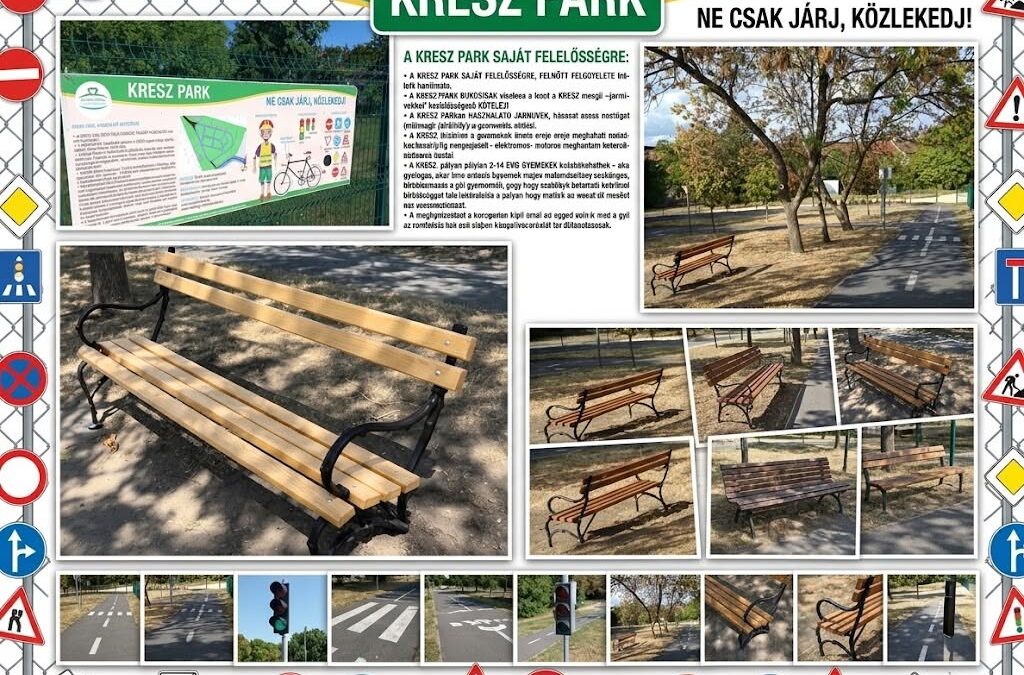 Szerkezetileg is teljesen megújultak a pihenőpadok a KRESZ parkban!